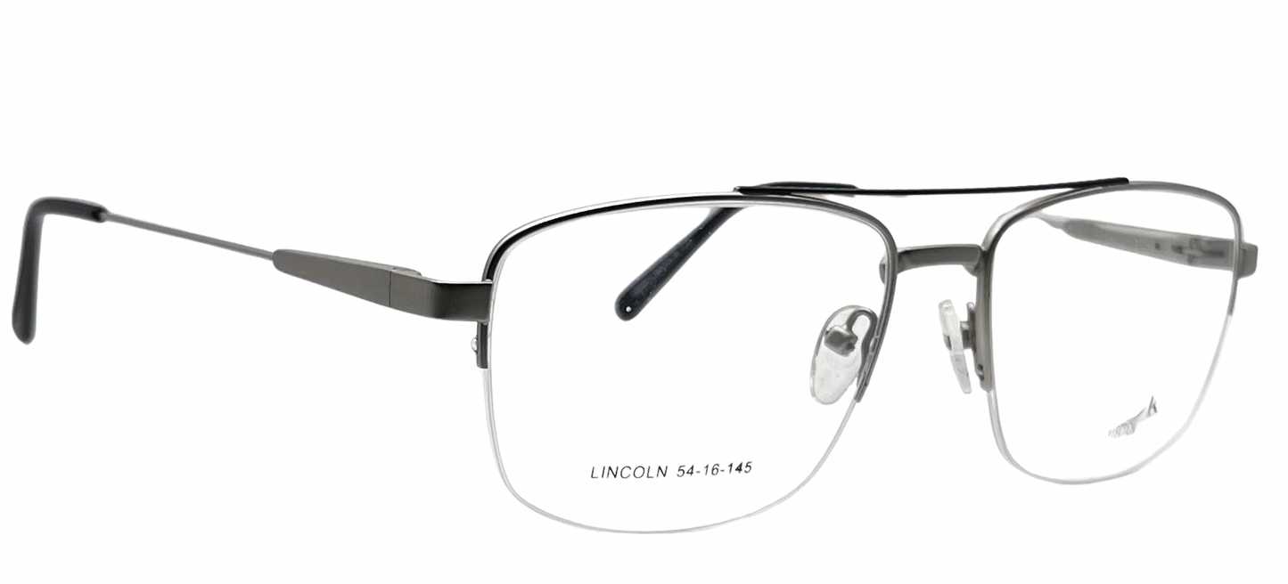 Retro doble puente lincoln ranurado plateado/negro