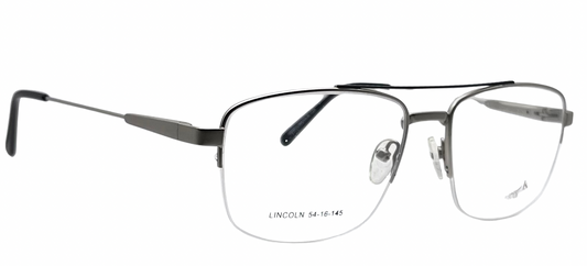 Retro doble puente lincoln ranurado plateado/negro